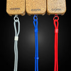 Pack Esenciales: cordones rojo, gris y azul en tres fundas de corcho